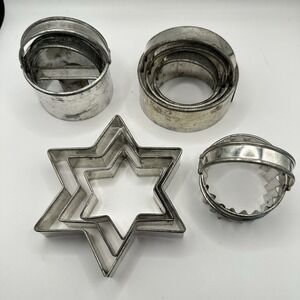 VTG Lot 9 Handles Tala Graduated‎ Nesting Tin Biscuit Pastry Cutters Tala Star